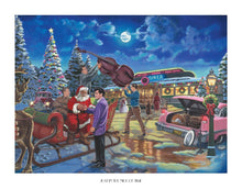 Load image into Gallery viewer, "Just In The Nick Of Time" (Elvis Presley, His Band & Santa) - Print