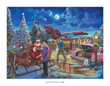 Load image into Gallery viewer, &quot;Just In The Nick Of Time&quot; (Elvis Presley, His Band &amp; Santa) - Print
